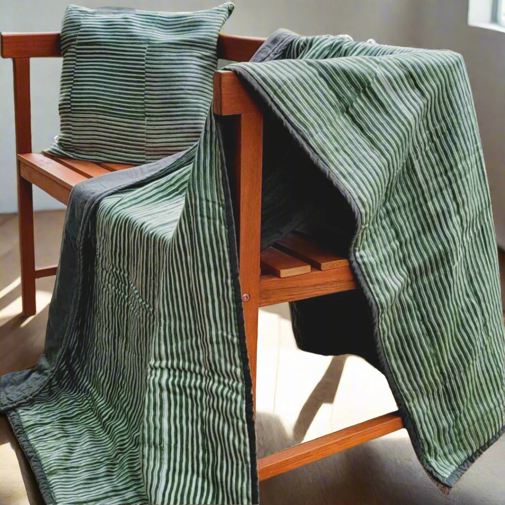 Mallee Stripes on Silk Cotton - Throw