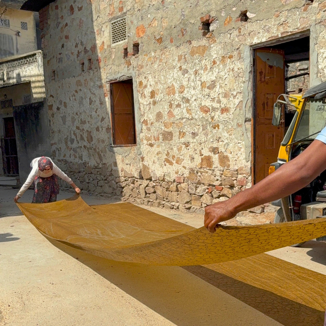 Cotton Velvet Dabu Kimono - Charcoal Plum