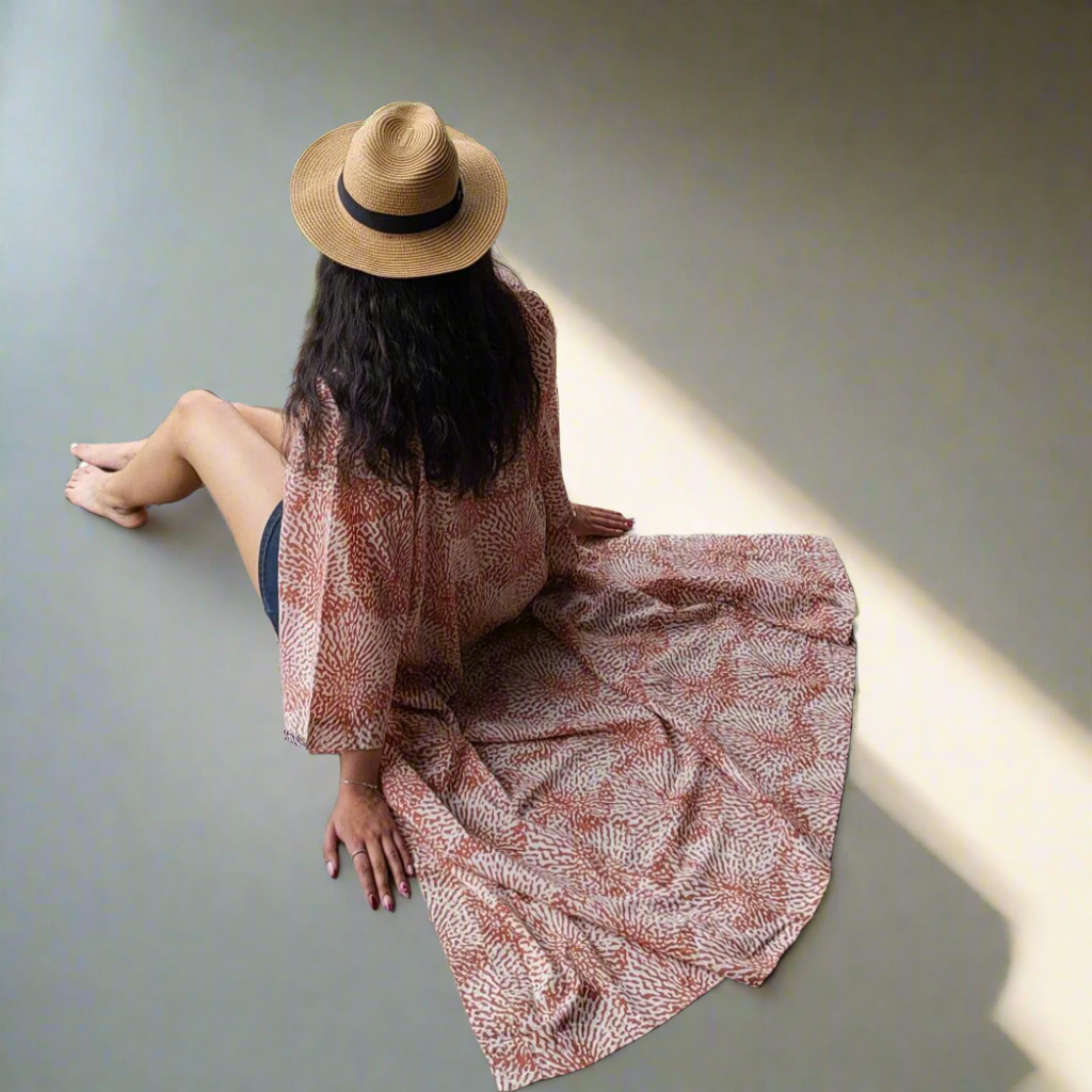 Organic Cotton Kimono - Billy Terracotta