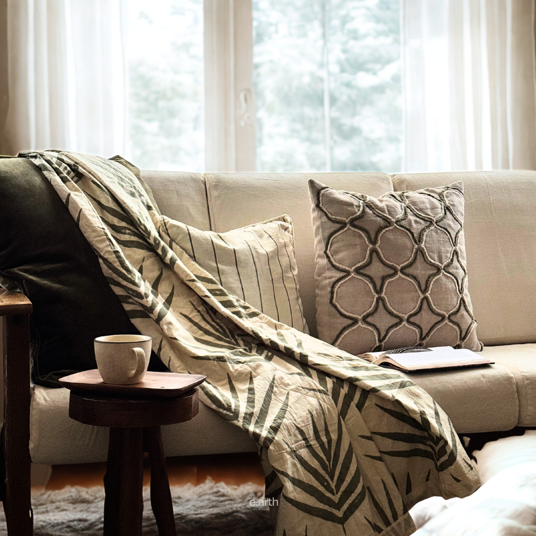 Organic Cotton Throw Blanket - Eucalyptus