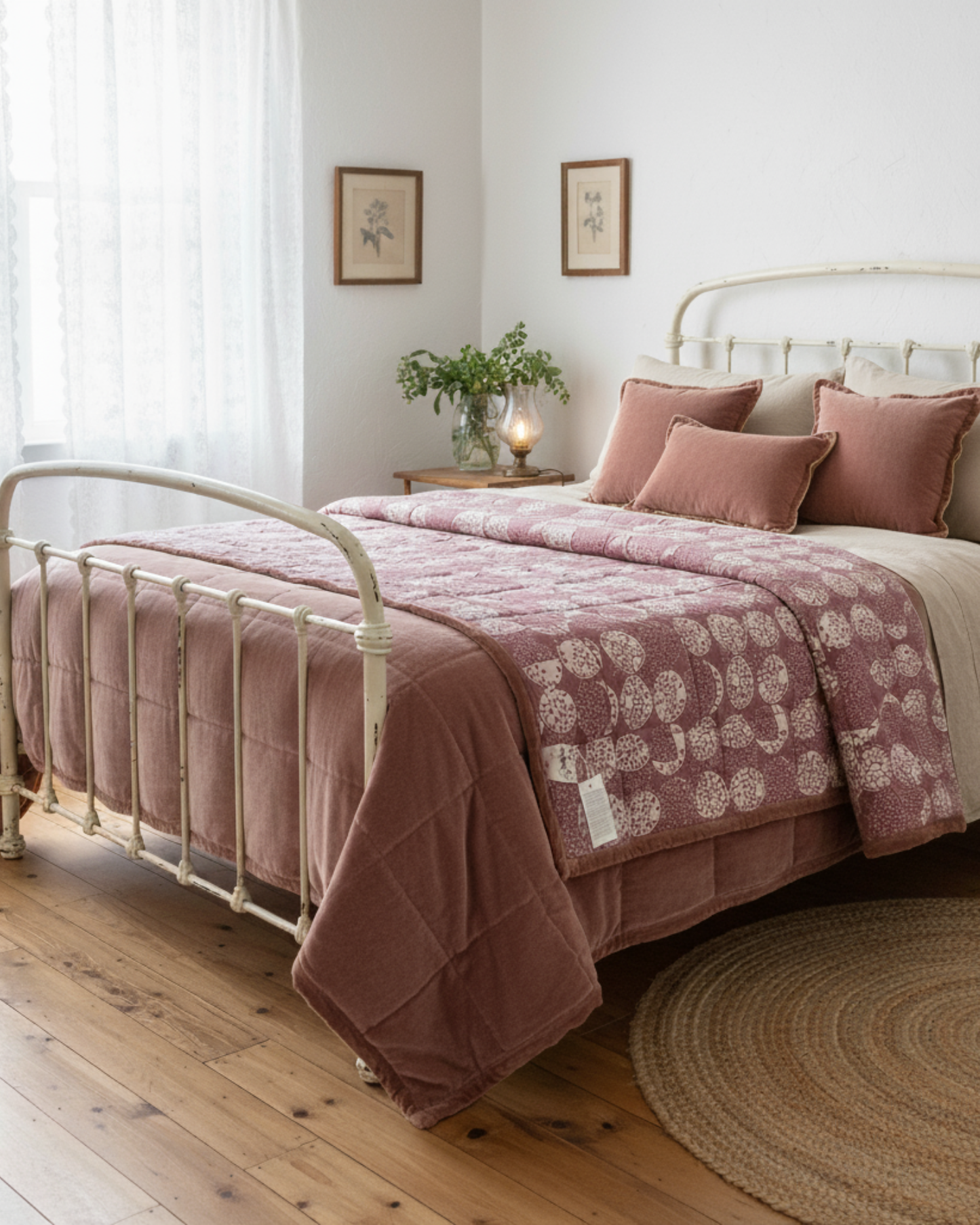 Cotton Velvet Reverse Dabu Print - Sand Drift