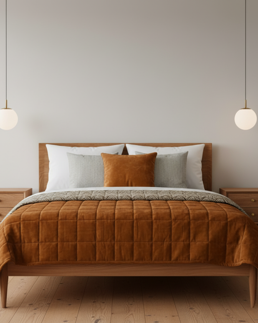 Cotton Velvet Reverse Dabu Print - Ochre Creek