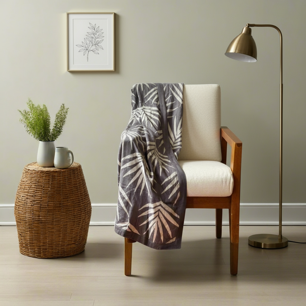 Organic Cotton Throw Blanket - Slate