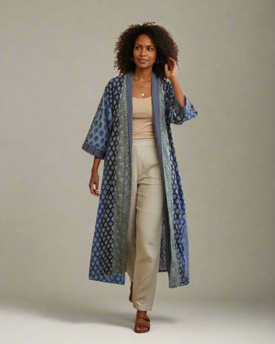 Samsara Kimono - Slate Mosaic