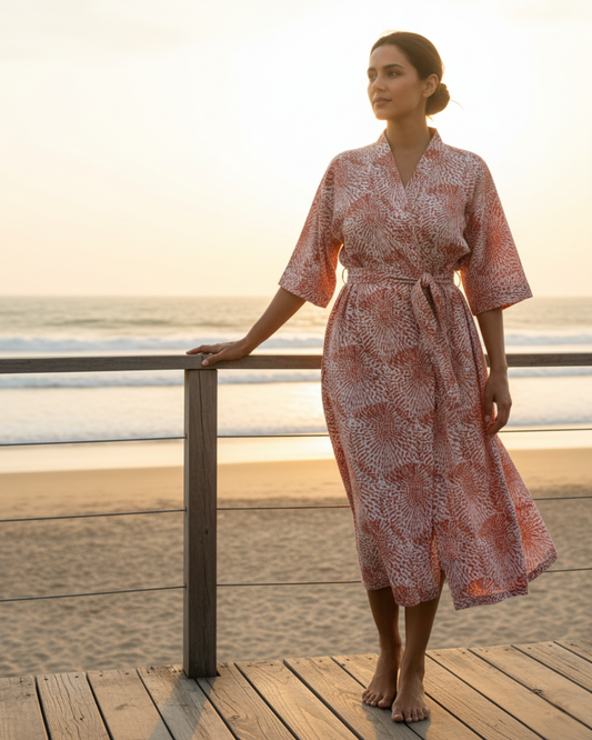 Organic Cotton Kimono - Billy Terracotta