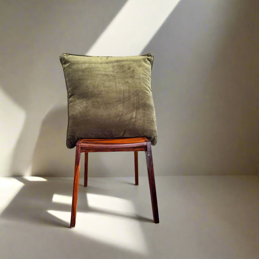 Velvet Cushion Cover - Cord Piped Edge