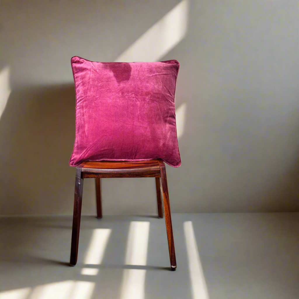 Velvet Cushion Cover - Cord Piped Edge