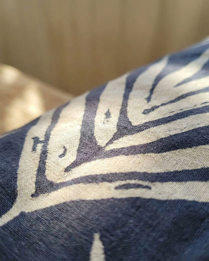 Small Organic Cotton Cushion Covers - Slate Bangalow Palms
