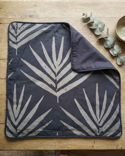 Small Organic Cotton Cushion Covers - Slate Bangalow Palms