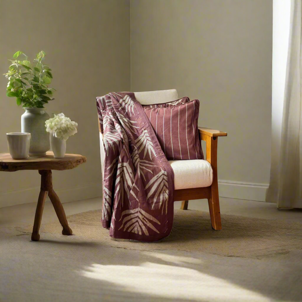 Organic Cotton Throw Blanket - Burnt Sienna