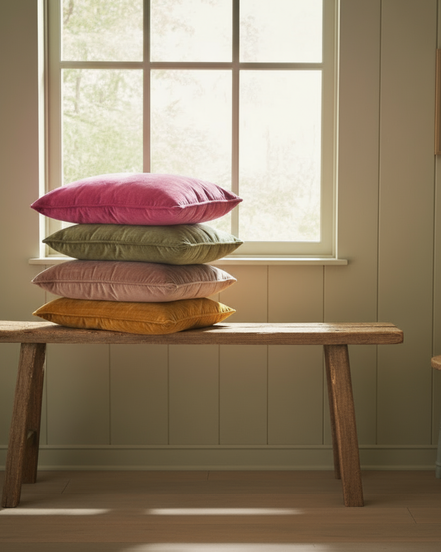 Velvet Cushion Cover - Cord Piped Edge