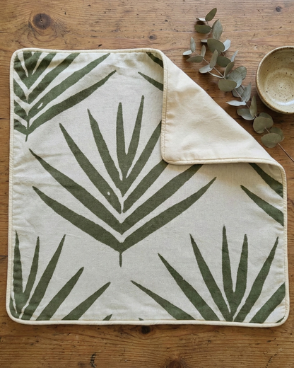 Small Organic Cotton Cushion Covers - Eucalyptus Bangalow Palms