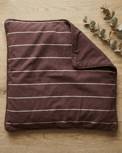 Small Organic Cotton Cushion Covers - Burnt Sienna Stripes