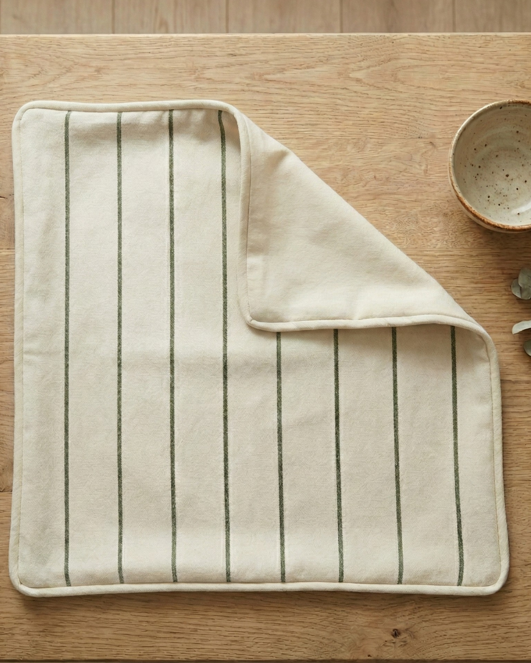 Organic Cotton Cushion Covers - Eucalyptus Stripes