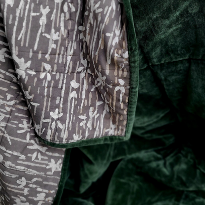Eucalypt Earth QUEEN - Cotton Velvet Reverse Dabu Print