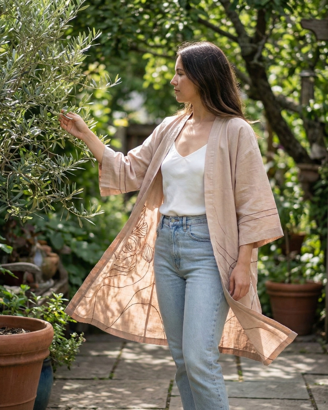 Organic Cotton Kimono - Wildflower Sand