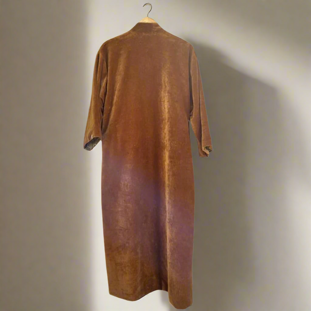 Cotton Velvet Dabu Kimono - Ochre Vine
