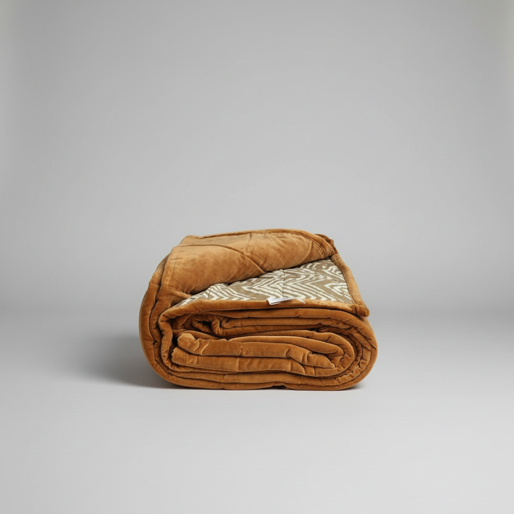 Cotton Velvet Reverse Dabu Print - Ochre Creek