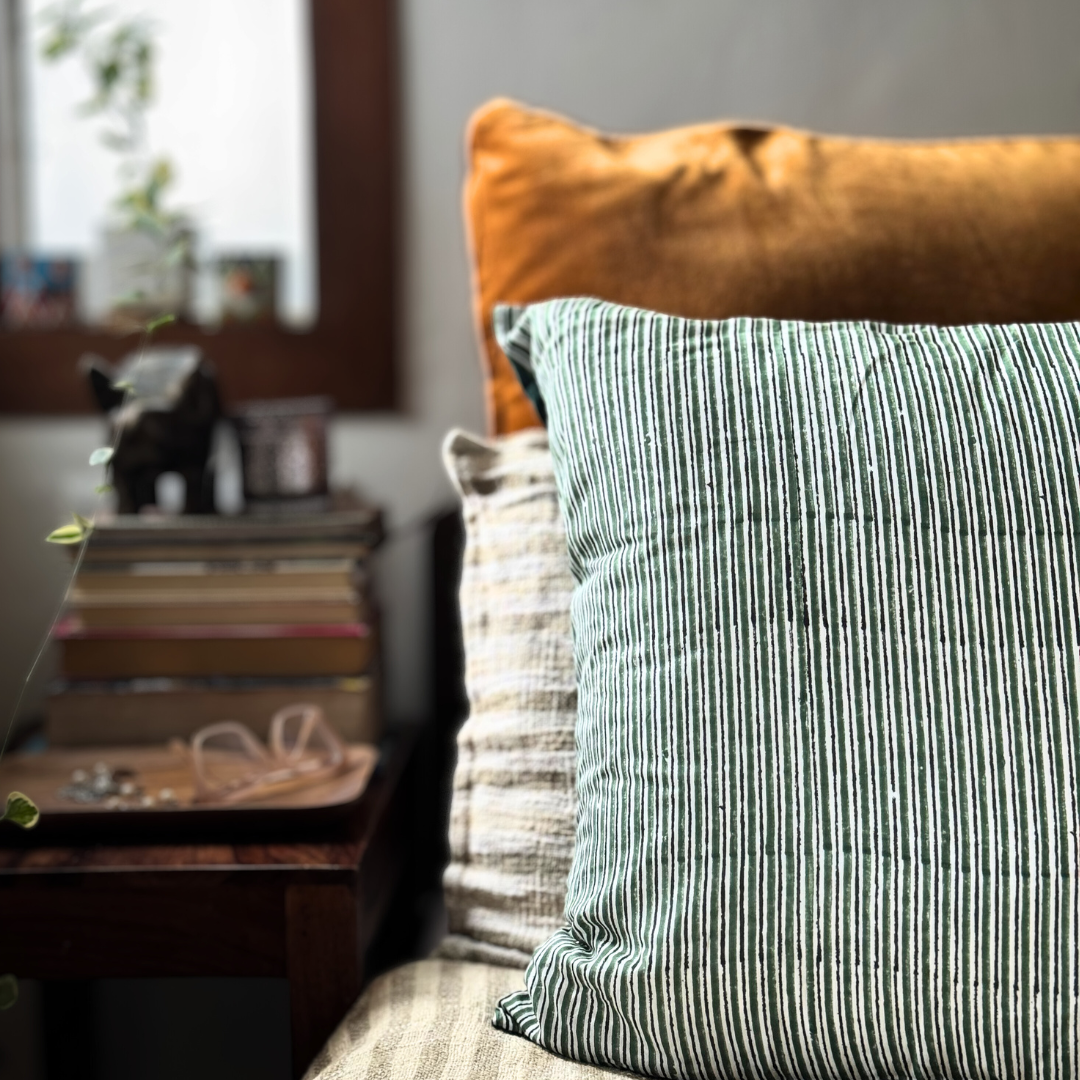 Mallee Stripes on Silk Cotton - Cushion Cover