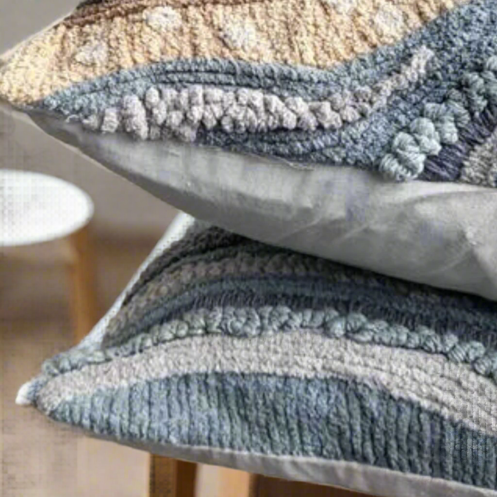 Sandstone - Chenille Embroidered Cushion Cover on Cotton