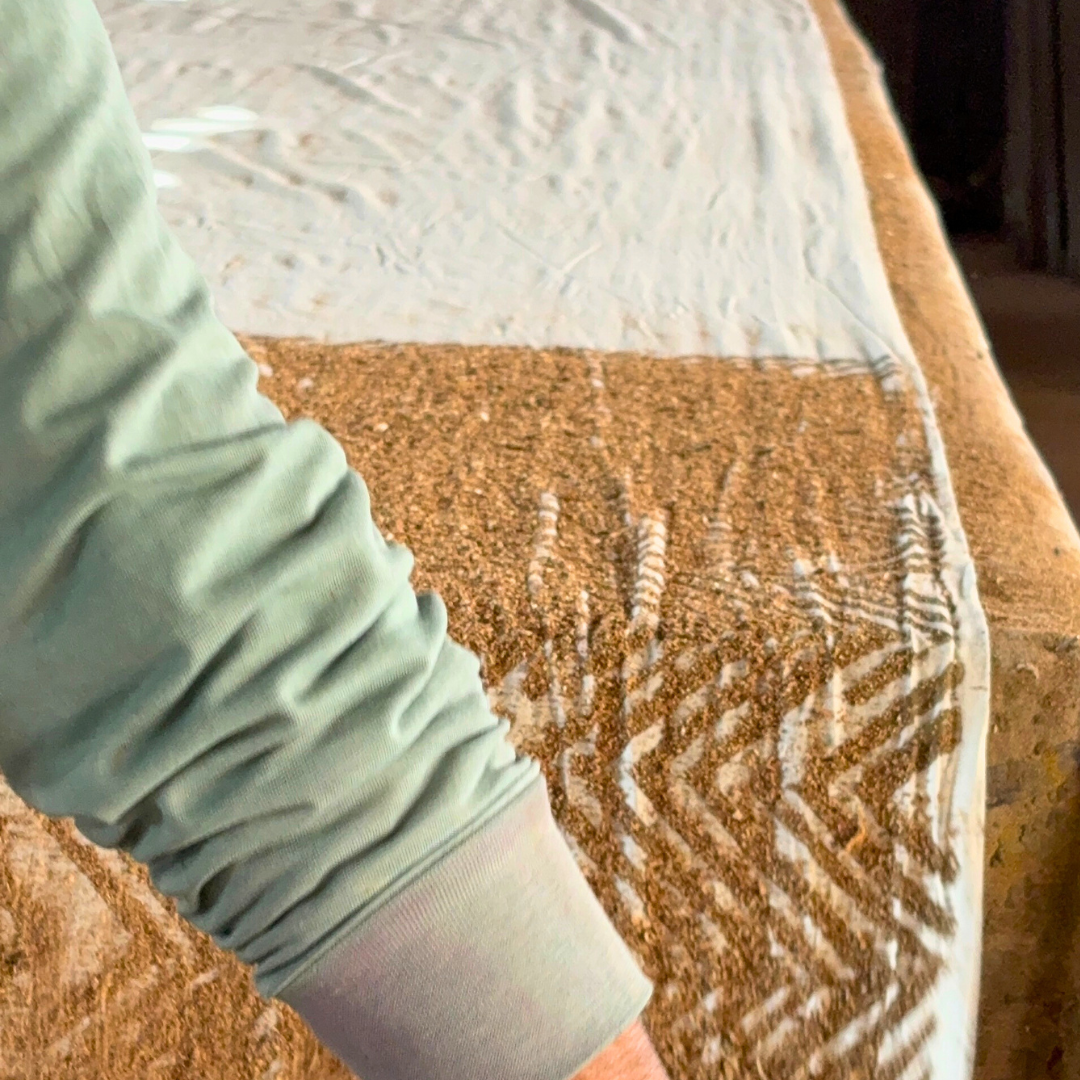 Cotton Velvet Reverse Dabu Print - Ochre Creek