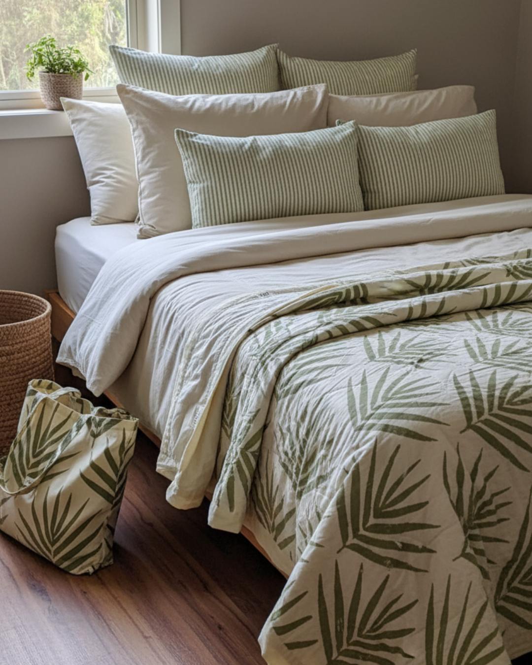 Organic Cotton Throw Blanket - Eucalyptus