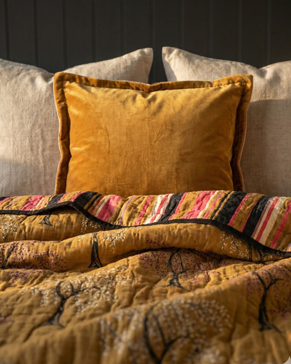 Ode Tree Ochre - Queen Quilt