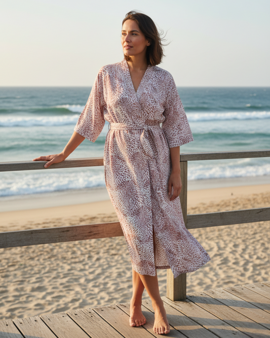Organic Cotton Kimono - Billy Desert Rose