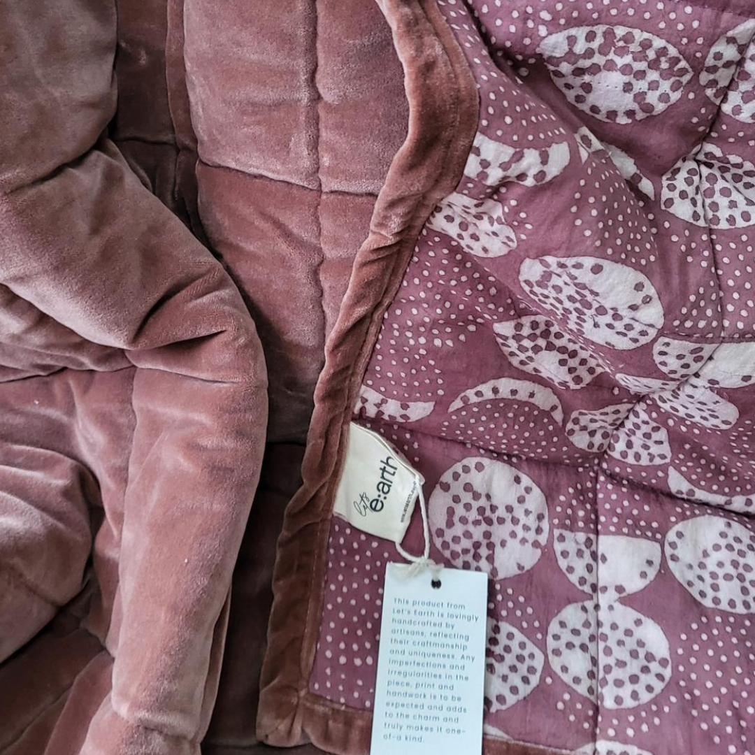 Cotton Velvet Reverse Dabu Print - Sand Drift