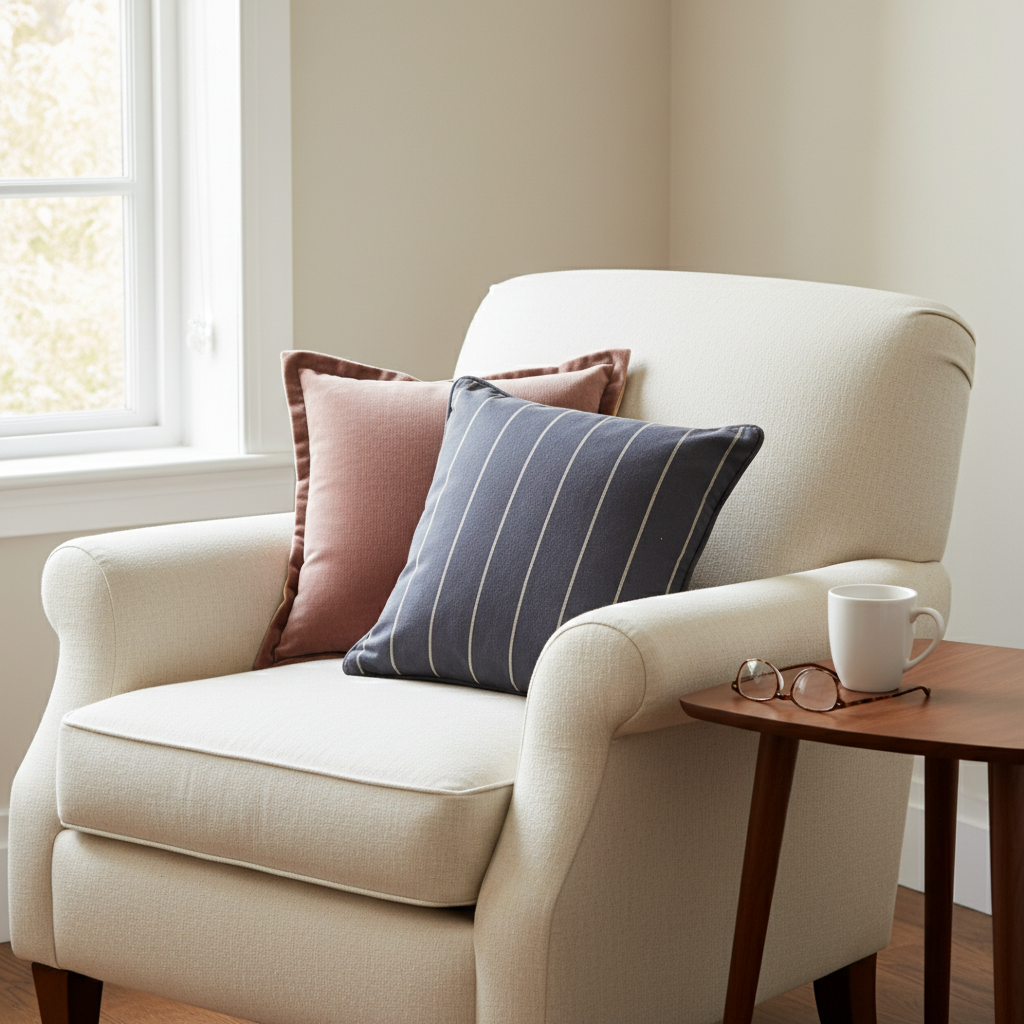 Organic Cotton Cushion Covers - Slate Stripes