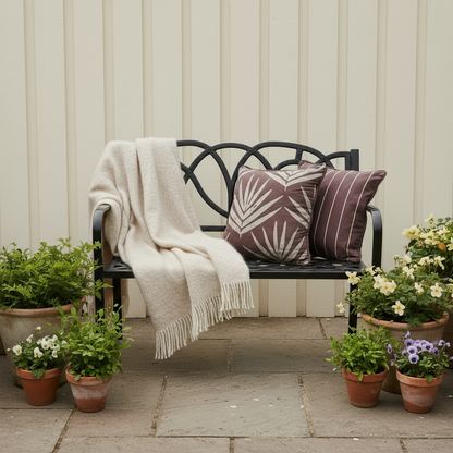 Small Organic Cotton Cushion Covers - Burnt Sienna Stripes