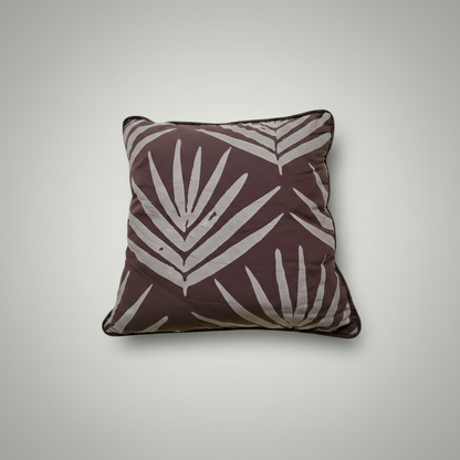 Small Organic Cotton Cushion Covers - Burnt Sienna Bangalow Palms