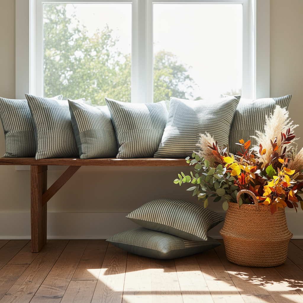 Mallee Stripes on Silk Cotton - Cushion Cover