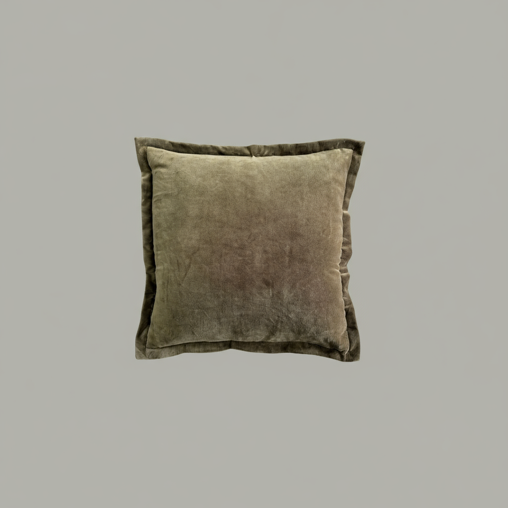 Olive velvet  on a gray background