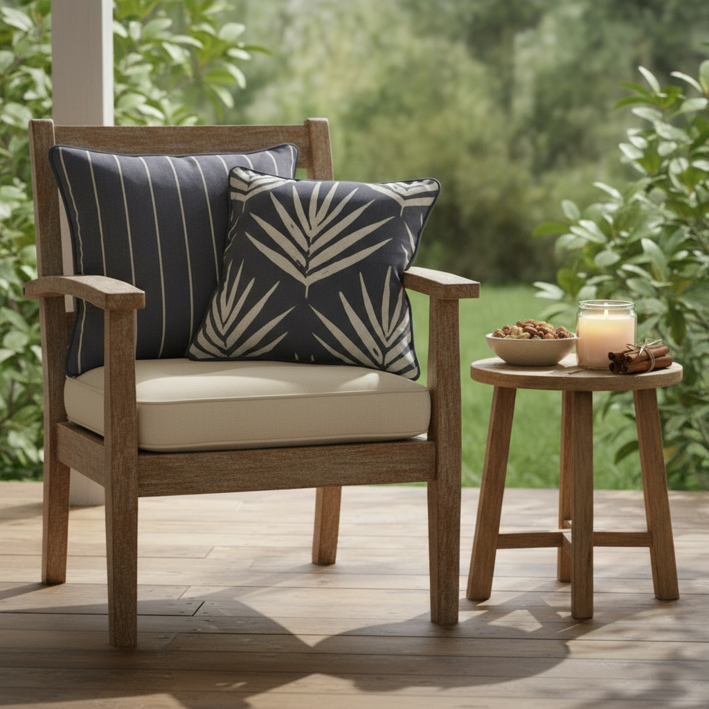 Organic Cotton Cushion Covers - Slate Bangalow Palms