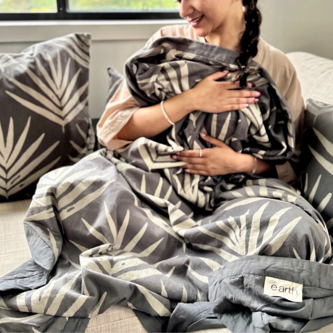 Organic Cotton Throw Blanket - Slate