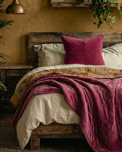 Berry Ode QUEEN - Cotton Velvet Reverse Print