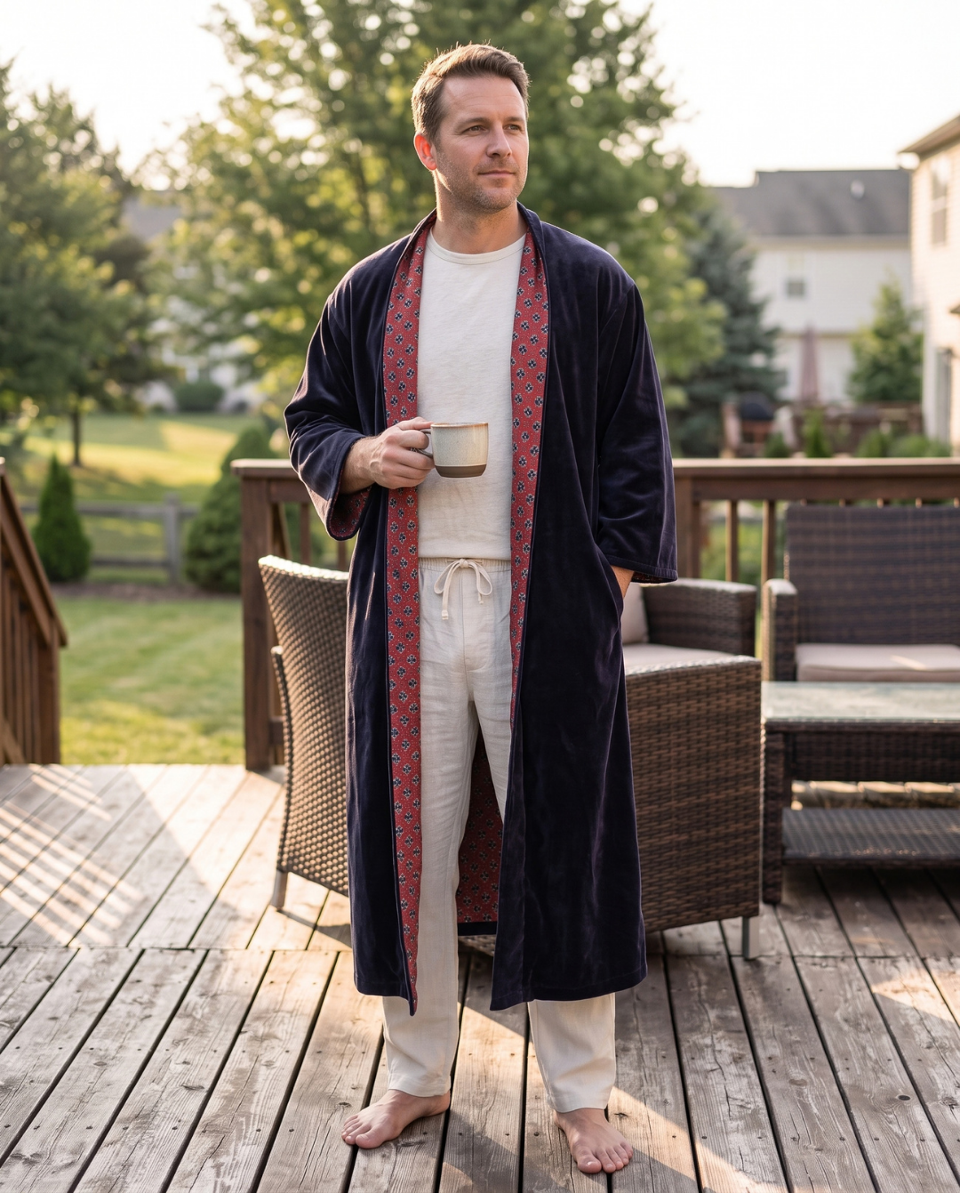 Charcoal Plum Boutique | Velvet Kimono Coat Reverse Cotton