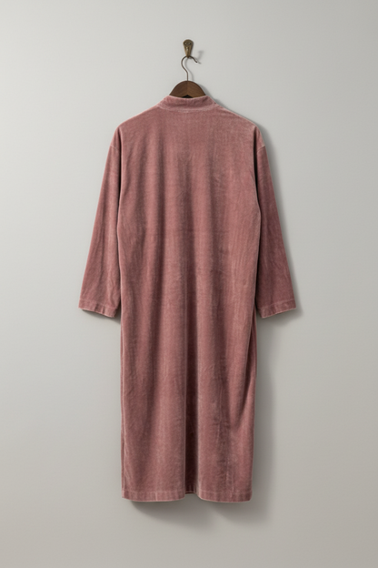 Sand Drift Velvet Kimono Coat - Reverse Dabu Cotton