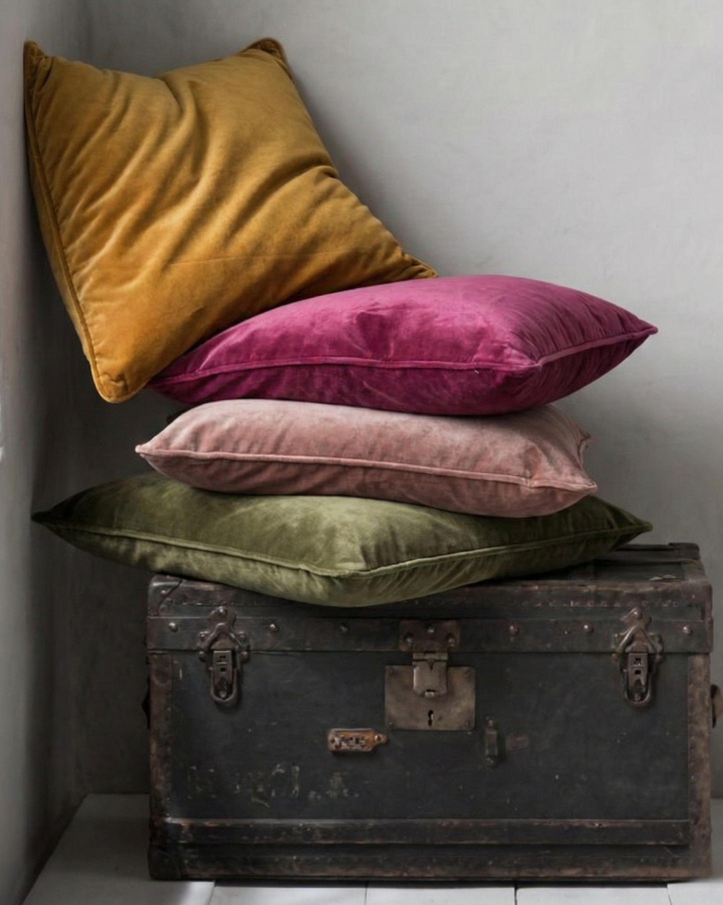 Velvet Cushion Cover - Cord Piped Edge