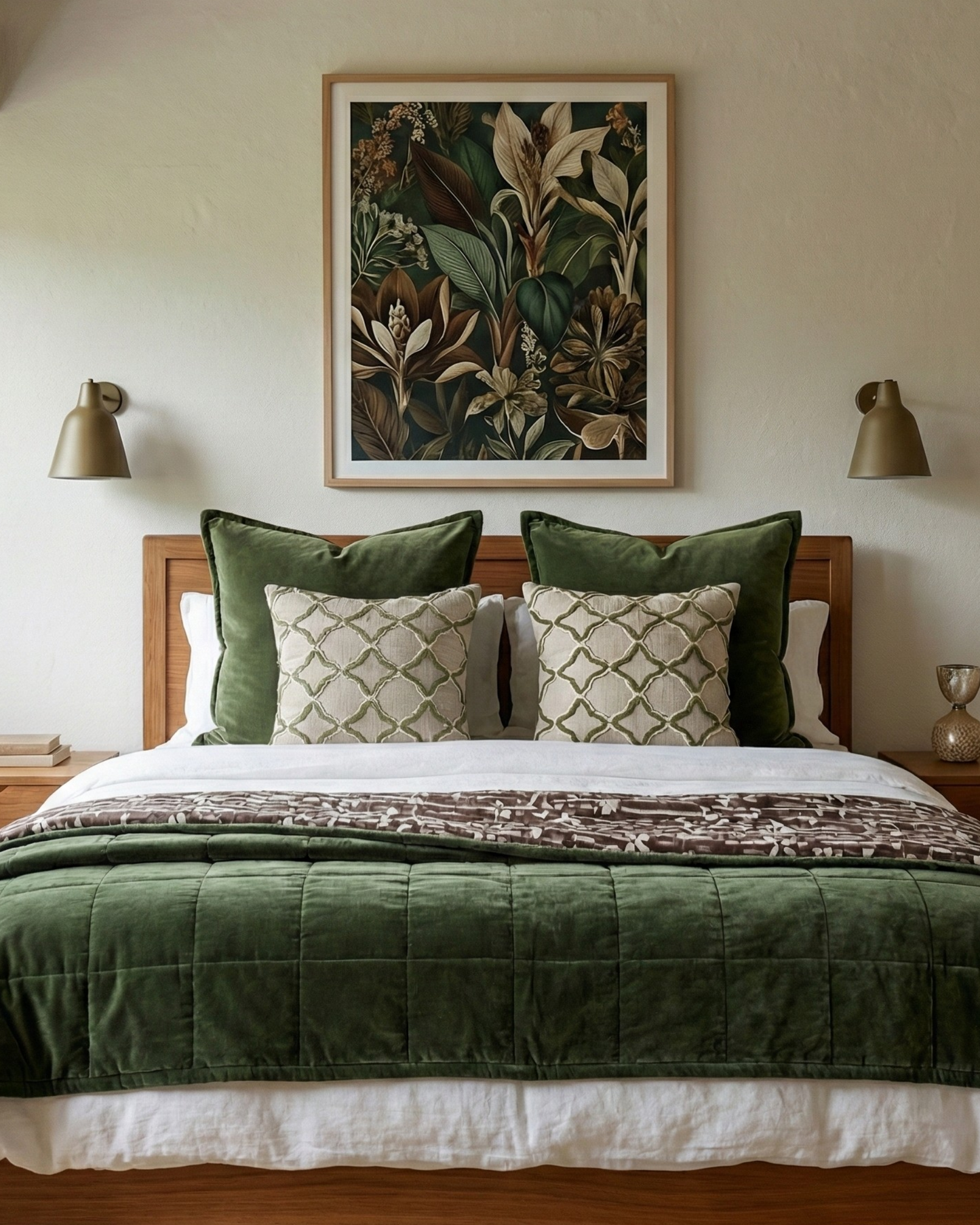 Cotton Velvet Reverse Dabu Print - Eucalypt Earth