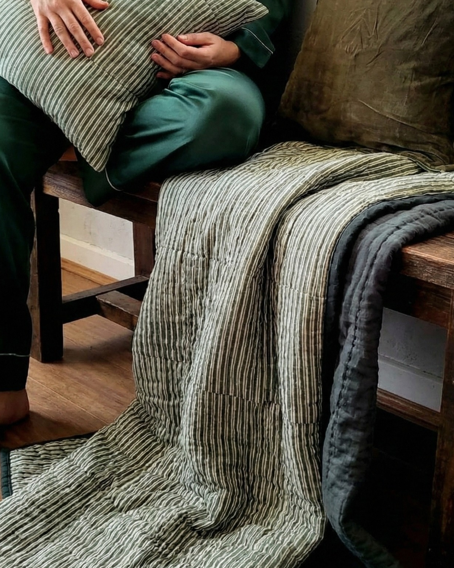 Mallee Stripes on Silk Cotton - Throw