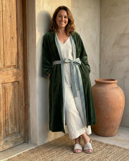 Eucalypt Mallee Inclusive | Velvet Kimono Coat Reverse Cotton