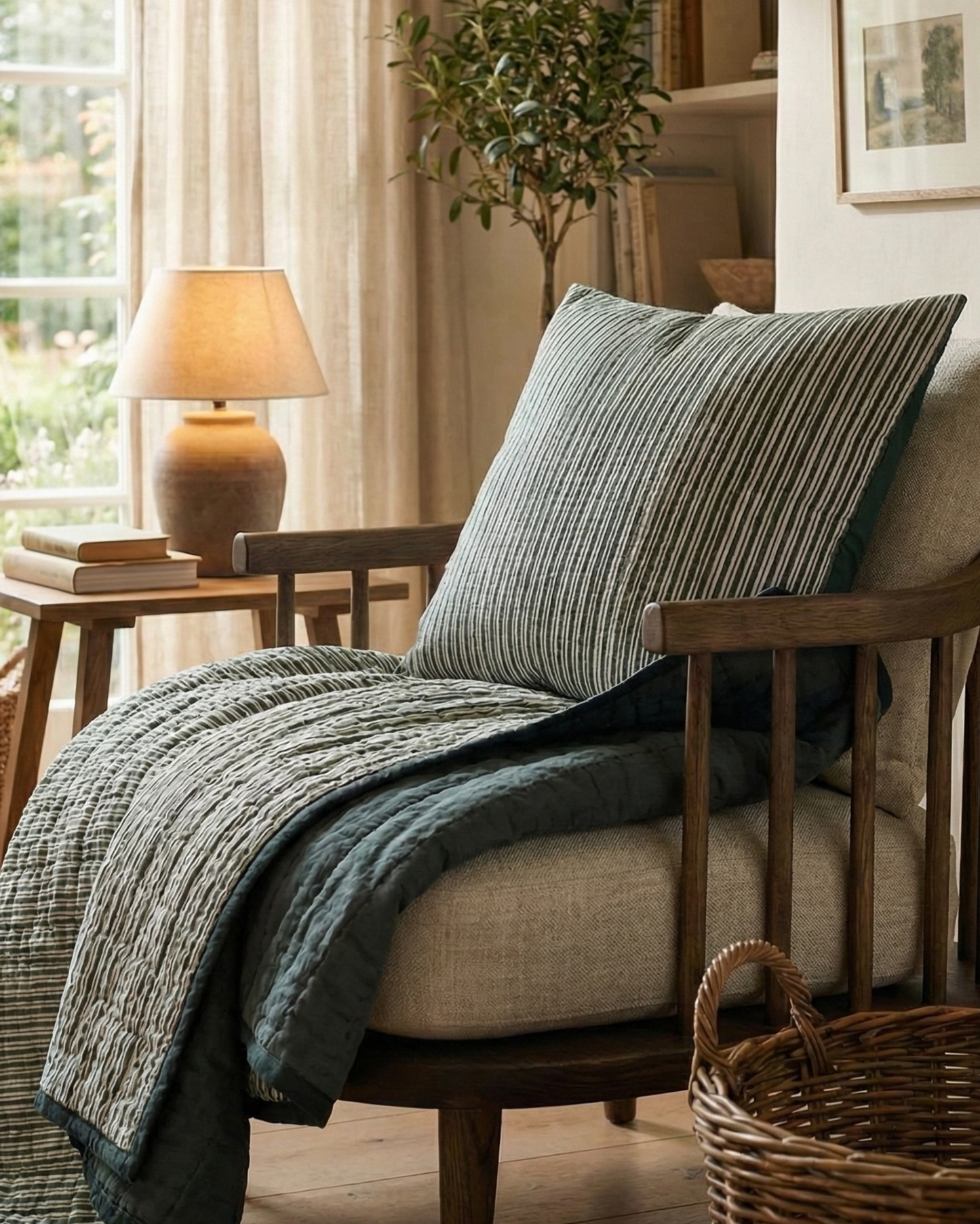 Mallee Stripes on Silk Cotton - Cushion Cover