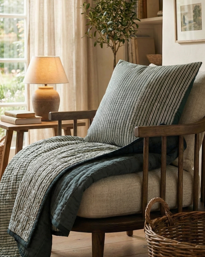 Mallee Stripes on Silk Cotton - Cushion Cover