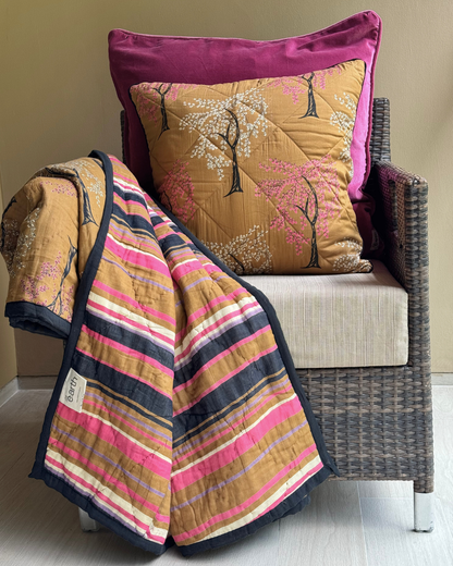 Ode Tree Ochre - Queen Quilt