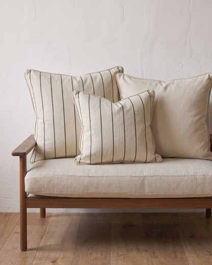 Euro Eucalyptus Stripes - Organic Cotton Cushion Covers