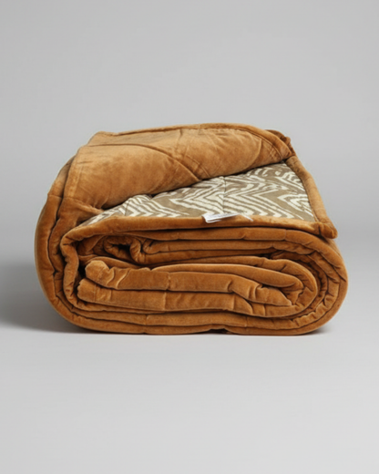 Ochre Creek LUXE QUEEN - Cotton Velvet Reverse Dabu Print