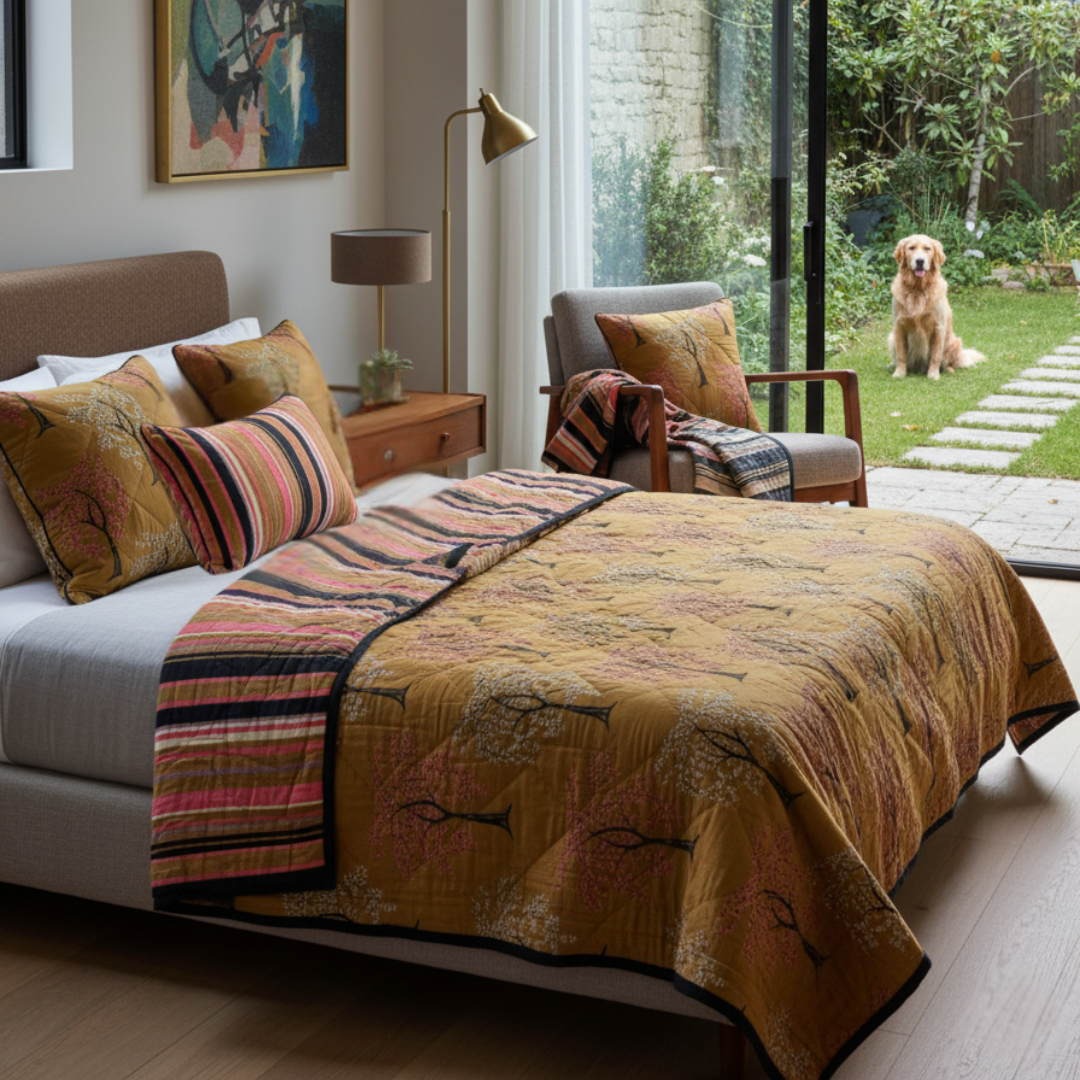 Ode Tree - Handquilted Throw & Quilt