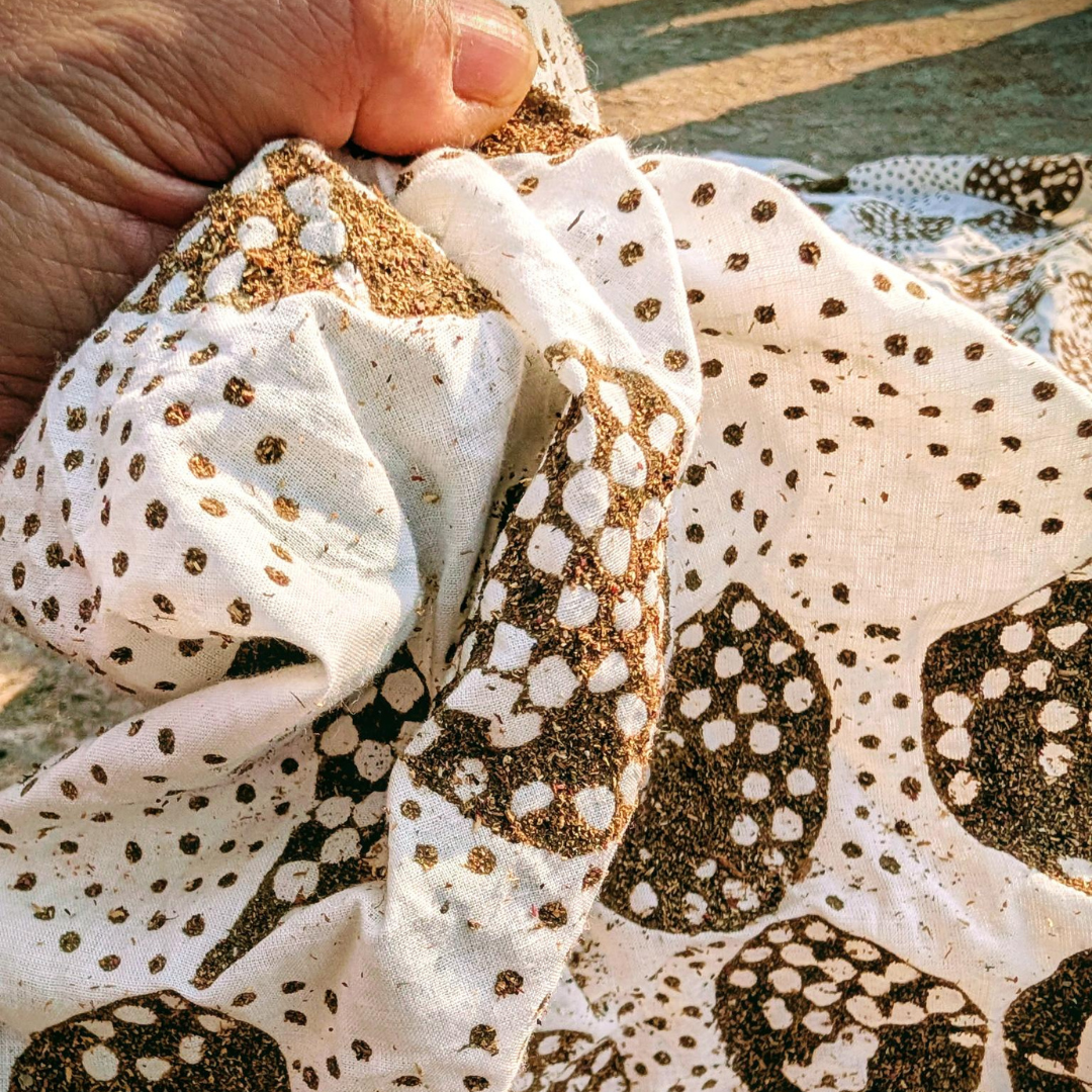 Cotton Velvet Dabu Kimono - Sand Drift